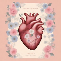 A book cover featuring the outlines of an anatomical heart intertwined with flowers