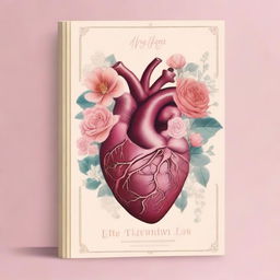 A book cover featuring the outlines of an anatomical heart intertwined with flowers