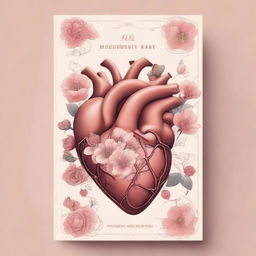 A book cover featuring the outlines of an anatomical heart intertwined with flowers