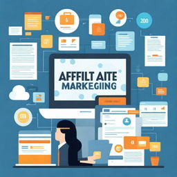 A dynamic and engaging illustration of affiliate marketing with the words 'How to Start Affiliate Marketing' prominently displayed