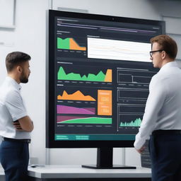 A machine downtime dashboard displayed on a large screen in a production floor