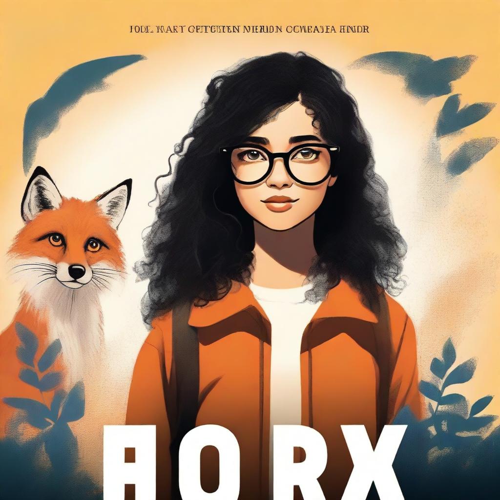 A movie poster featuring a girl with black curly hair and glasses