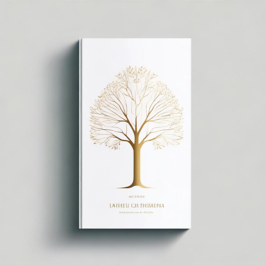 A simple book cover with a foil outline of a tree or a path, symbolizing growth and progress