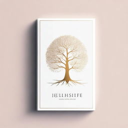 A simple book cover with a foil outline of a tree or a path, symbolizing growth and progress