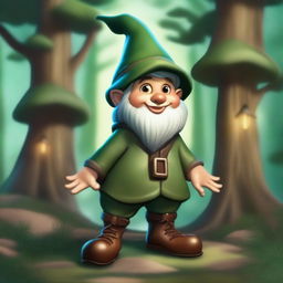 Character art of a young gnome with a pointy hat