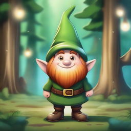 Character art of a young gnome with a pointy hat