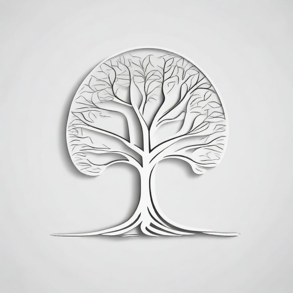 A simple background with a drawing of a foil outline of a tree or a path, symbolizing growth and progress