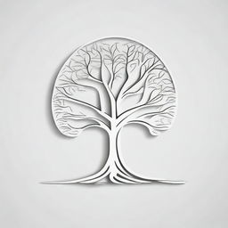 A simple background with a drawing of a foil outline of a tree or a path, symbolizing growth and progress