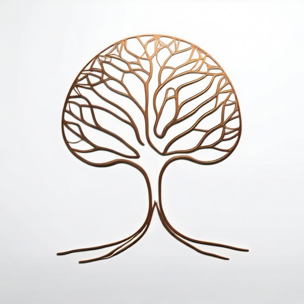 A simple background with a drawing of a foil outline of a tree or a path, symbolizing growth and progress