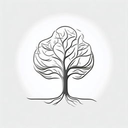 A simple background with a drawing of a foil outline of a tree or a path, symbolizing growth and progress