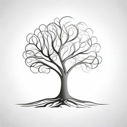 A simple background with a drawing of a foil outline of a tree or a path, symbolizing growth and progress