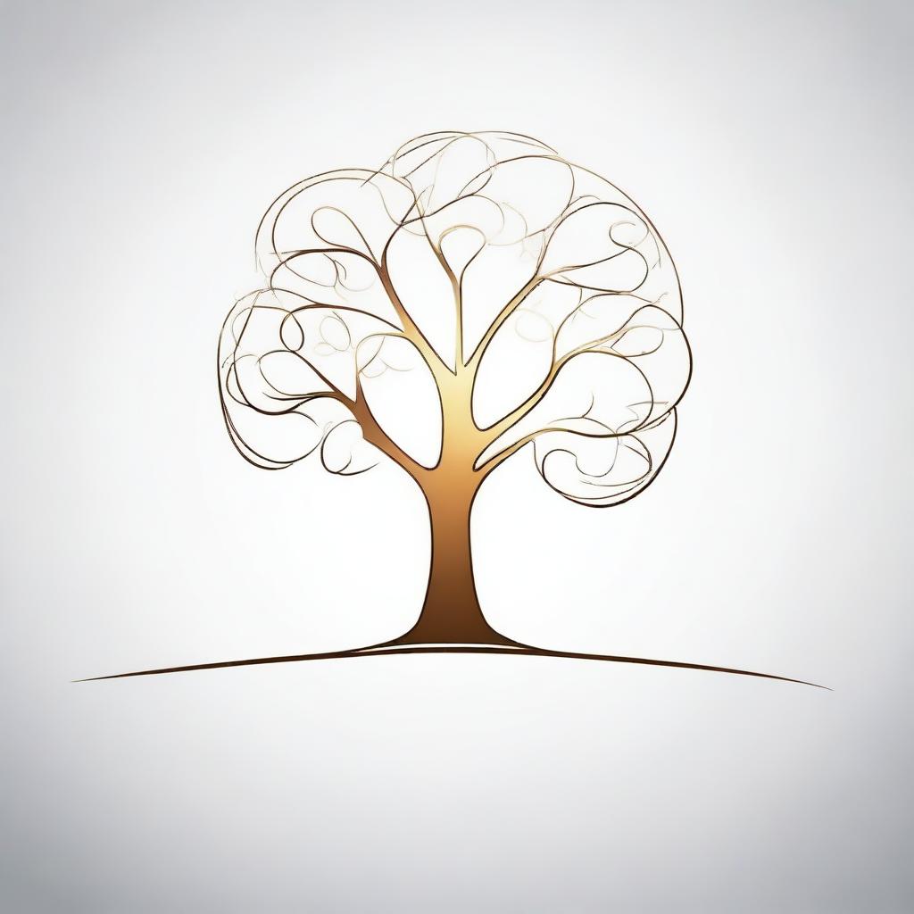 A simple background with a drawing of a foil outline of a tree or a path, symbolizing growth and progress