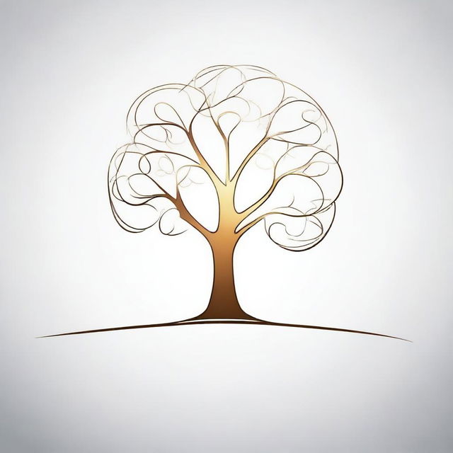 A simple background with a drawing of a foil outline of a tree or a path, symbolizing growth and progress