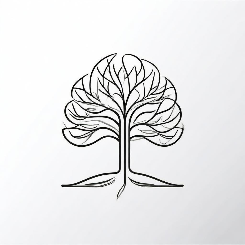 A simple background with a drawing of a foil outline of a tree or a path, symbolizing growth and progress