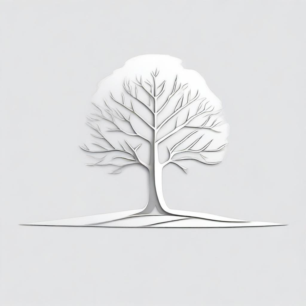 A simple background with a drawing of a foil outline of a tree or a path, symbolizing growth and progress