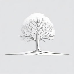 A simple background with a drawing of a foil outline of a tree or a path, symbolizing growth and progress