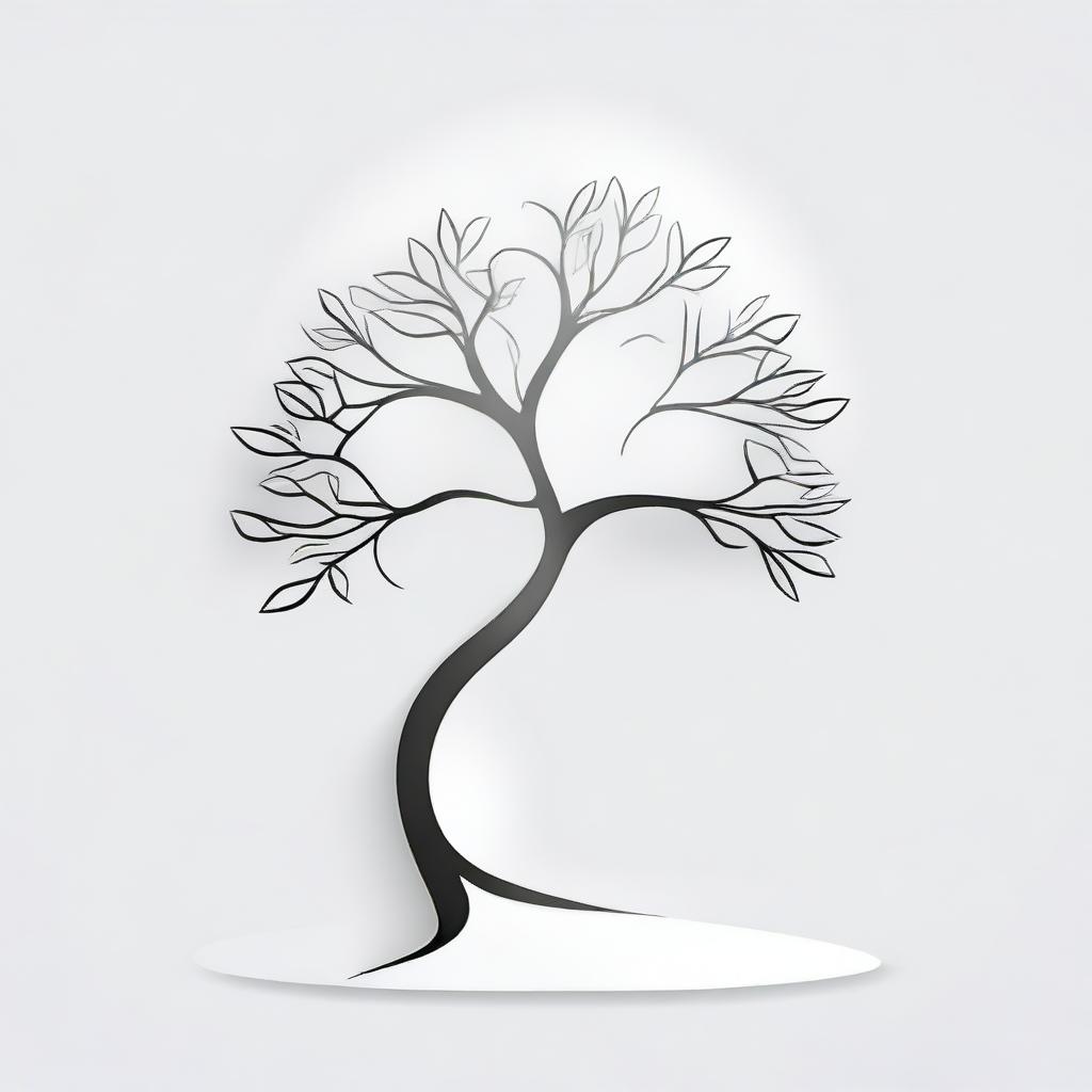 A simple background with a drawing of a foil outline of a tree or a path, symbolizing growth and progress