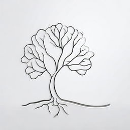 A simple background with a drawing of a foil outline of a tree or a path, symbolizing growth and progress