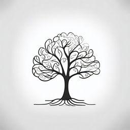 A simple background with a drawing of a foil outline of a tree or a path, symbolizing growth and progress