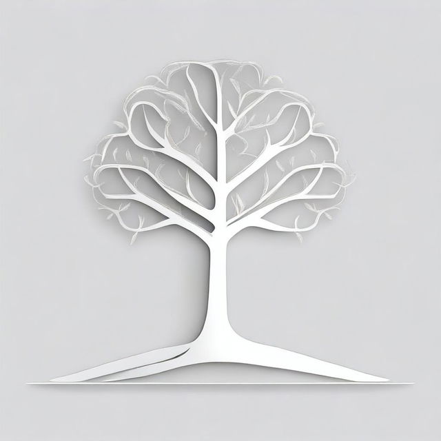 A simple background with a drawing of a foil outline of a tree or a path, symbolizing growth and progress