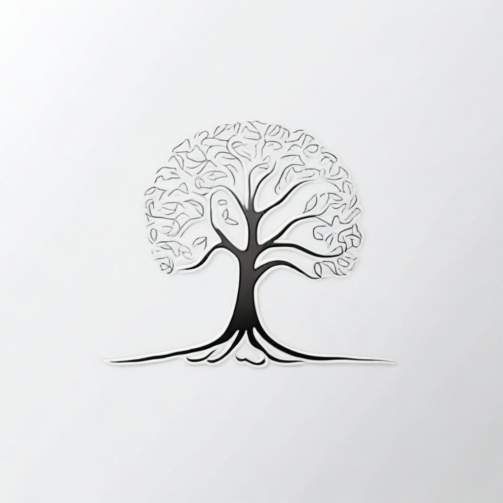 A simple background with a drawing of a foil outline of a tree or a path, symbolizing growth and progress