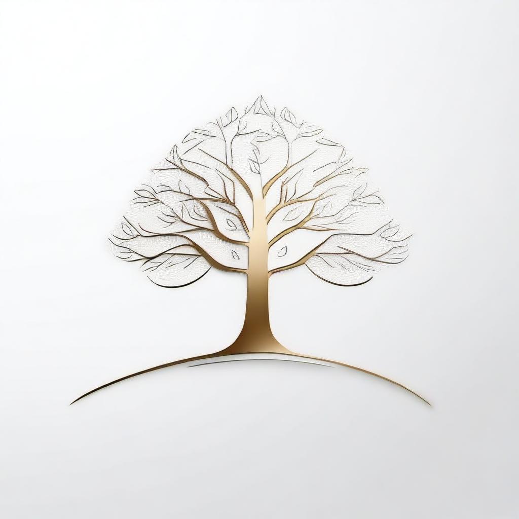 A simple background with a drawing of a foil outline of a tree or a path, symbolizing growth and progress