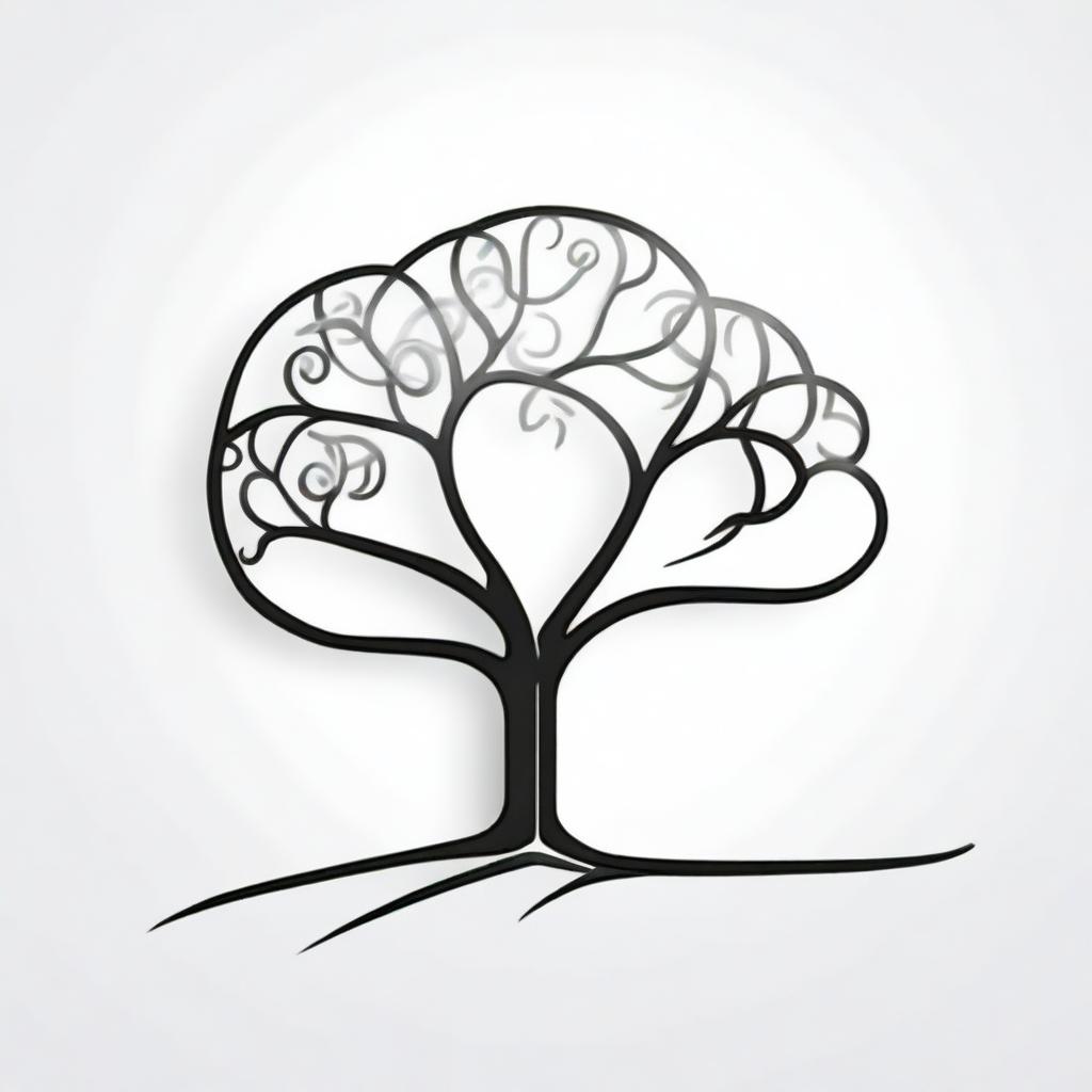 A simple background with a drawing of a foil outline of a tree or a path, symbolizing growth and progress