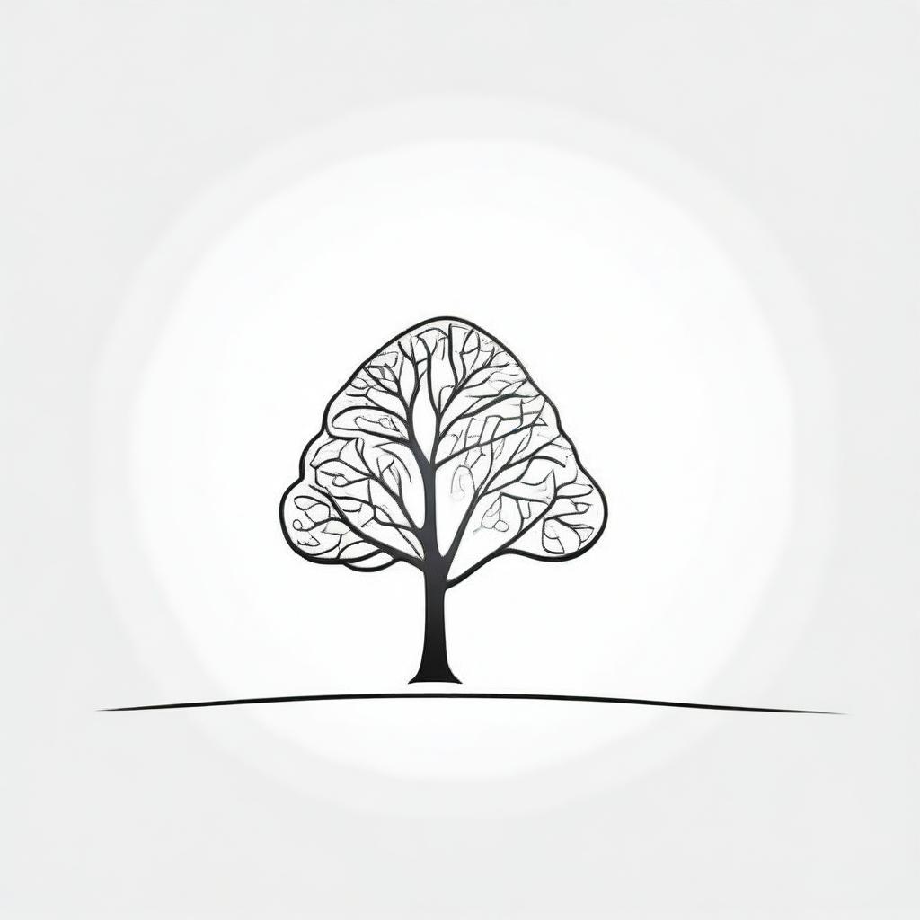 A simple background with a drawing of a foil outline of a tree or a path, symbolizing growth and progress