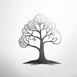 A simple background with a drawing of a foil outline of a tree or a path, symbolizing growth and progress