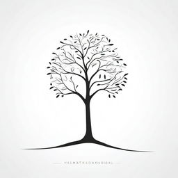 A simple outline of a path leading to a tree, designed for a book cover