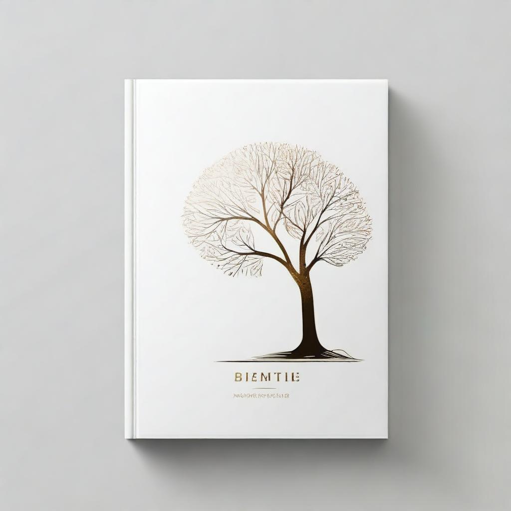 A simple book cover with a foil outline of a path leading to a tree, symbolizing growth and progress