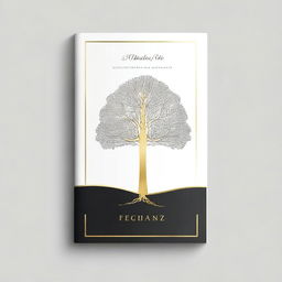 A simple book cover with a foil outline of a path leading to a tree, symbolizing growth and progress