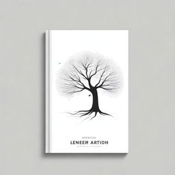 A simple outline of a path leading to a tree for a book cover