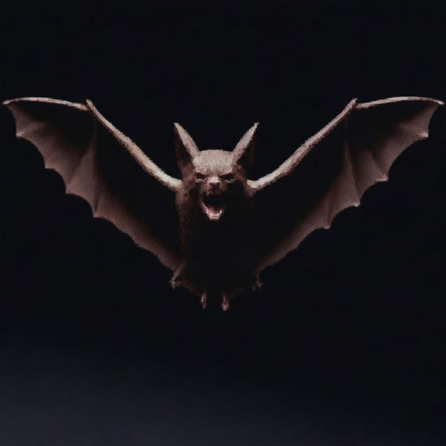 A pixelated image displaying a bat in mid-scream