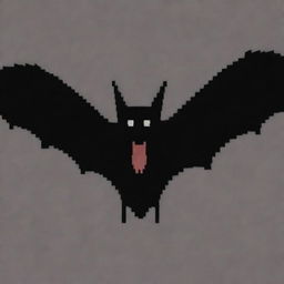 A pixelated image displaying a bat in mid-scream