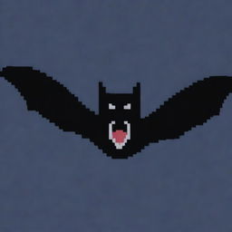 A pixelated image displaying a bat in mid-scream