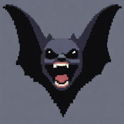 A pixelated depiction of a scared, screaming bat with a notable beard