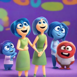 A vibrant and detailed scene featuring characters from the movie Inside Out