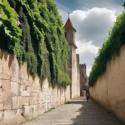 A semi-cloudy day in Cluj, featuring the historic fortress walls