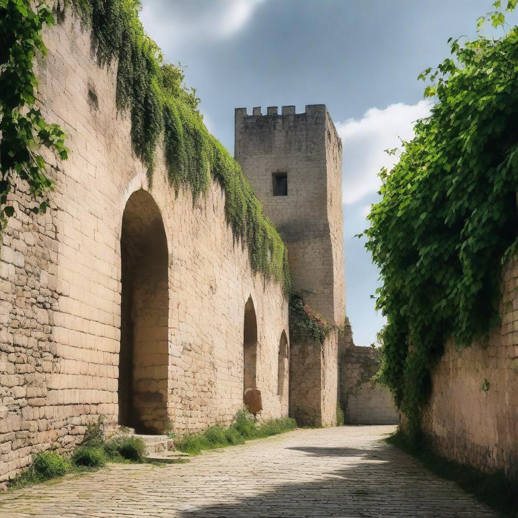 A semi-cloudy day in Cluj, featuring the historic fortress walls