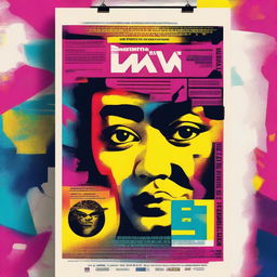 A vibrant and captivating movie poster with dramatic elements, featuring a dynamic composition and eye-catching typography