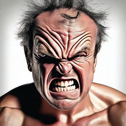 A detailed and realistic portrait of an angry man