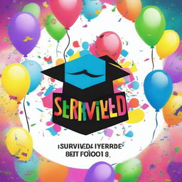 A celebratory image featuring the text 'I survived 4 years at Forestview High School' with a vibrant and colorful background