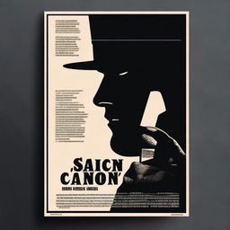 Create a noir style film poster with a dark, dramatic atmosphere