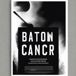 Create a black and white film poster with a dark, dramatic atmosphere