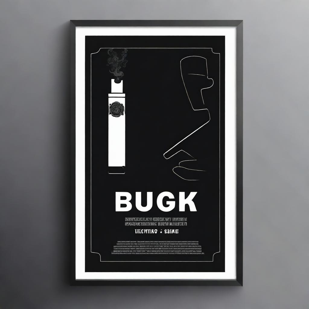 Create a black film poster with a simple yet impactful design