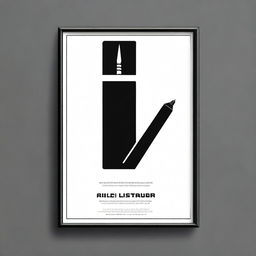 Design a minimalist black film poster with a single cigarette as the main motif