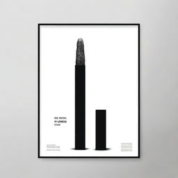 Create a black film poster with a minimalist design featuring a single cigarette as the main motif