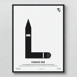 Create a black film poster with a minimalist design featuring a single cigarette as the main motif