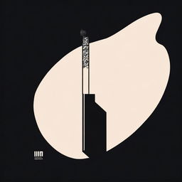 Create a black film poster with a minimalist design featuring a single cigarette as the main motif